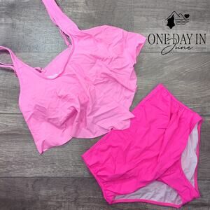 CharmLeaks High Waist Flounce Bikini Swimsuit Size L